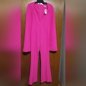 Safiyaa Cinzia Crepe Cape Pink Jumpsuit size 4